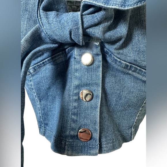 Story On Denim Button Front Bustier Crop Top NWT Size Large - Picture 3 of 9